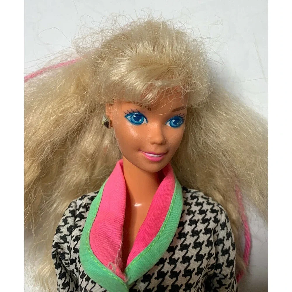 Vintage Barbie with Earrings Doll Clothes 1980s Christmas Nightie Dresses Socks